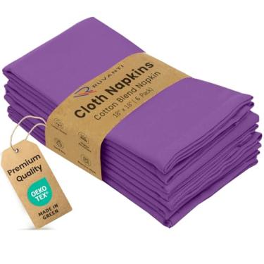 Imagem de RUVANTI Conjunto De 6 Guardanapos Pano Ruvanti, 45X45 Cm, Laváveis, Macios, Duráveis, Absorventes, Mistura Algodão. Jantar À Mesa Para Hotel, Almoço, Restaurante, Festas Casamento - Roxo