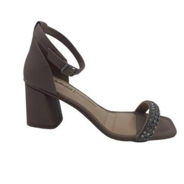Imagem de Sandália Casual Salto Bloco Dakota com Strass Cinza 9766 - Cinza 40-Feminino