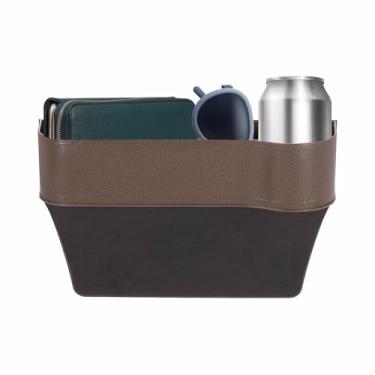 Imagem de HARFINGTON Organizador de lacunas de assento de carro, 26 x 16,5 x 6,4 polegadas, caixa de armazenamento universal para carro entre o assento e o console (direito) com porta-copos para chaves de