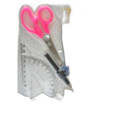 Imagem de Kit Escolar 8 Pecas Com Tesoura Win Paper Na Cartela