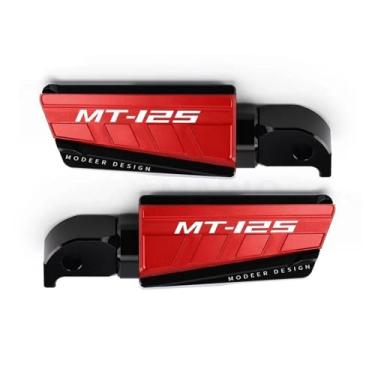 Imagem de Anti-derrapante Para mt125 mt 125 2014 2015 2016 2017 2018 2019 2020 2021 piloto apoio para os pés pedal scooter frente para pé peg(Red)