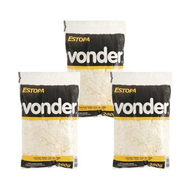 Imagem de Estopa branca para polimento embalagem 200 g VONDER 3 unid