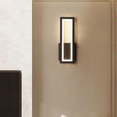 Imagem de Lâmpadas de Parede LED Moderna Minimalista Iluminação de Parede Interior com Interruptor de Toque Metal Acrílico Lâmpada de Parede Decorativa para Sala de Estar Quarto Corredor Escada (Luz Preta