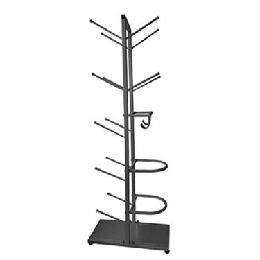 Imagem de Suporte de bola de exercício de academia comercial rack de armazenamento de basquete vertical rack de armazenamento de bola suporte de garagem para vôlei futebol basquete, preto-50 x 23 x 130 cm