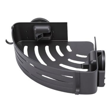 Imagem de POCREATION Prateleira de Canto para Chuveiro Com Ventosa Organizador de Banheiro Sem Perfuração Com 4 Ganchos e Toalheiro para Armazenamento de Shampoo e Sabonete Líquido (Arma Cinza)