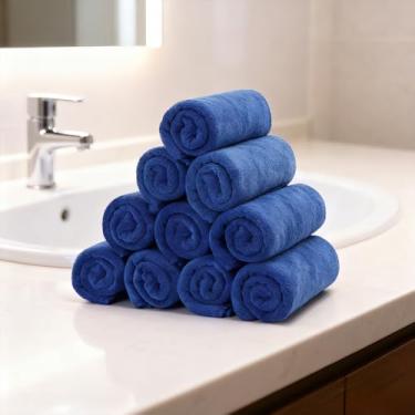 Imagem de Toalha de banho pequena de algodão, 71 cm x 33 cm, toalhas premium leves de secagem rápida para hotel, spa e banheiro MJ02