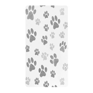 Imagem de Blueangle Lençol de berço padrão para berço infantil - Lençóis de algodão macio e respirável com pata de cachorro (246)