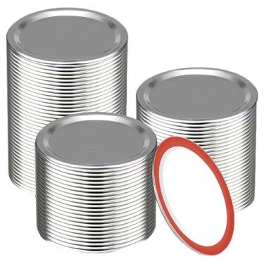 Imagem de 100 peças de tampas de conserva boca regular, tampas de pote de vidro premium para bolas, frascos Kerr - Material de grau alimentício, 100% ajustado e hermético para frascos de vidro de boca normal