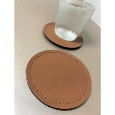 Imagem de 6 Porta Copo Bolacha P/ Mesa Bar Balcao 10x10 - NOGUE, Marrom, 10X10