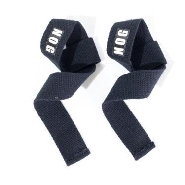 Imagem de Par de luva fita strap para musculação e levantamento NOGUE, Preto