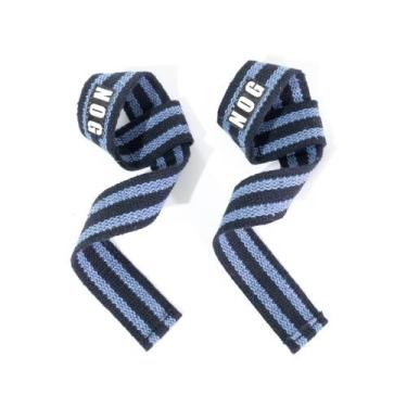 Imagem de Par de luva fita strap para musculação e levantamento NOGUE, Azulpreto
