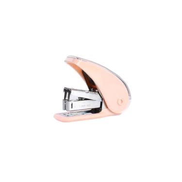 Imagem de Grampeador de escritório, compacto, elegante, suave, portátil, portátil, estável, design de mesa com refil transparente, visibilidade, rosa
