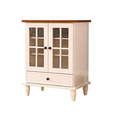 Imagem de Armário de vinho de madeira pequeno armário de vinho multifuncional armário de armazenamento de cozinha para casa armário de armazenamento simples sala de estar armário de vinho de vidro para casa