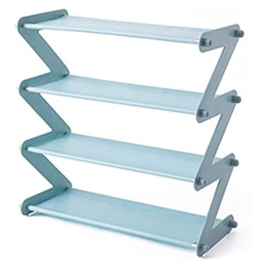 Imagem de Prateleira de sapato, organizador de sapato, 4 camadas, suporte de metal para sapatos, prateleira decorativa, livros, artigos diversos, armazenamento para sala de estar, quarto, dormitório, sapato