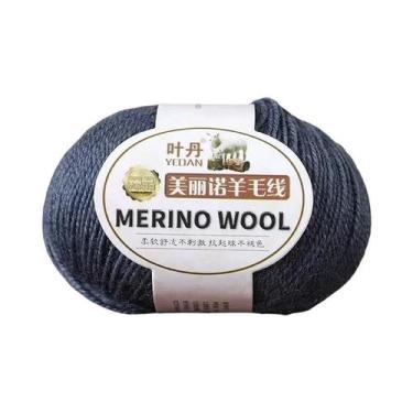 Imagem de Fio De Lã Merino Macio 50g Anti-Pilling Para Tricô Manual, Crochê, Sué