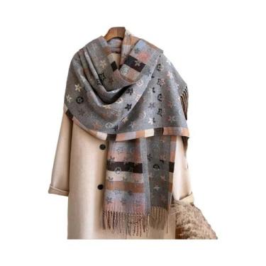 Imagem de Cachecol De Inverno Feminino Em Cashmere Pashmina, Estilo Nacional, Co