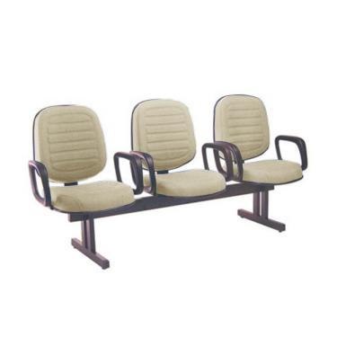 Imagem de Cadeira para Igrejas Evangélicas em Longarina com 03 lugares Linha Blenda Bege