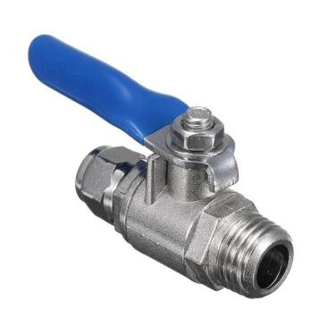 Imagem de Torneira Macho De Metal Em Linha Conexão Mangueira De 1/4 Rosca De 1/4