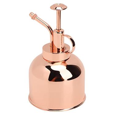 Imagem de Pulverizador de pressão de aço inoxidável ouro rosa, regador de pressão manual elegante para plantas de interior, com design de botão fácil para flores e casa