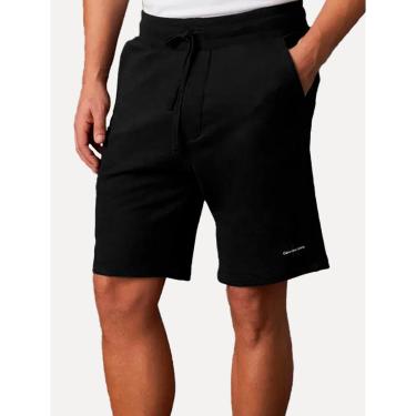 Imagem de Bermuda Calvin Klein Jeans Moletom Cadarço RE Issue Preta-Masculino