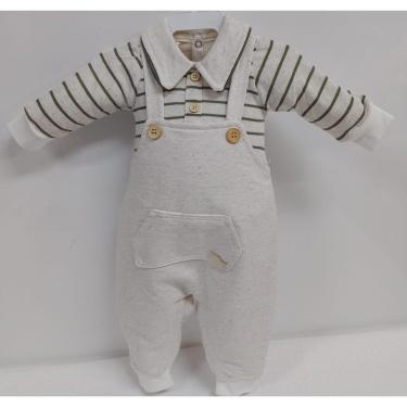 Imagem de Macacão Jardineira Longo Luxo Bebê Menino Linho Lessa B9114-Masculino