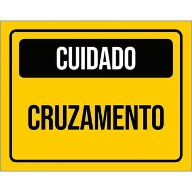 Imagem de Kit 10 Placa Acm De Atenção Cuidado Cruzamento 18X23 - Sinalizo