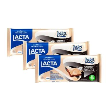 Imagem de Kit 3 Chocolate Lacta Diamante Negro Laka 80g