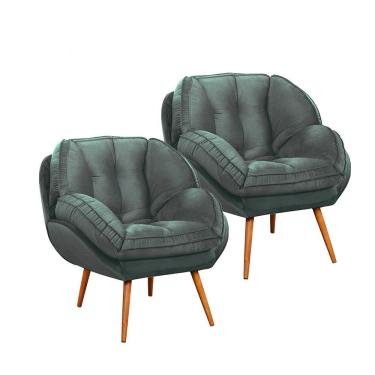 Imagem de Kit 2 Poltronas Evora em Madeira Eucalipto Movellu Home