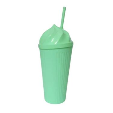 Imagem de Copo Twister Com Tampa Chantilly e Canudo 450ml Verde - Sutt