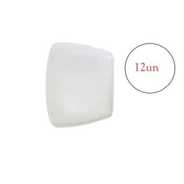 Imagem de 12 Prato Quadrado Plástico De Melamina Branco 21Cm - Arcolor