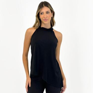 Imagem de Blusa Anemone Regata Assimétrica Gola Alta Feminina-Feminino