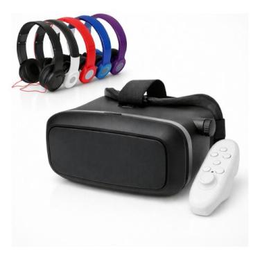 Imagem de Óculos Vr Black Fone Ouvido Compatível C/ Todos Smartphones - VR Box, 