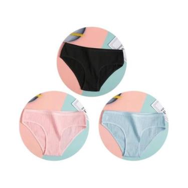 Imagem de Conjunto De 3 Calcinhas De Algodão De Cintura Baixa Para Mulheres, Rou