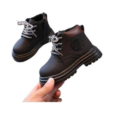 Imagem de Botas De Cano Curto Em Couro PU Para Meninas E Meninos, Solado Macio, 