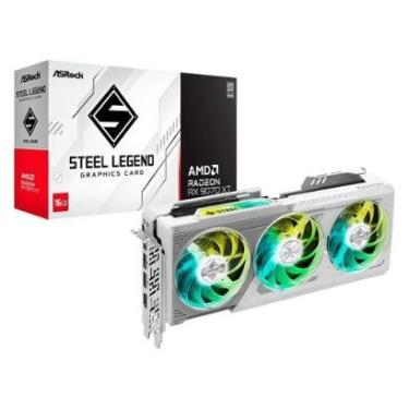 Imagem de Placa de Vídeo ASRock RX 9070 XT Steel Legend AMD Radeon, ARGB, 16GB, GDDR6, 2970MHz, FidelityFX-Unissex