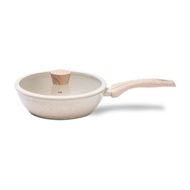 Imagem de Frigideira Alta de Indução Brinox Sirius Ceramic Life Antiaderente 24cm 2,3L Vanilla