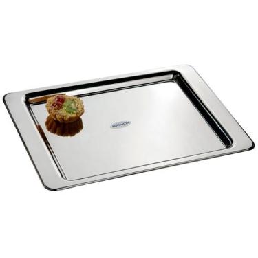 Imagem de Bandeja Inox para Servir Brinox Retangular - Átina, Inox