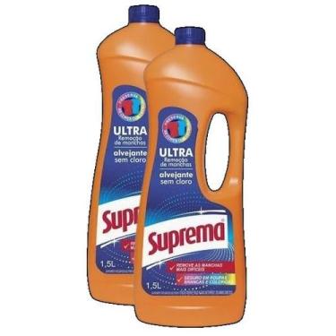 Imagem de 2 Alvejante Sem Cloro Ultra Remoção De Manchas Suprema 1,5L