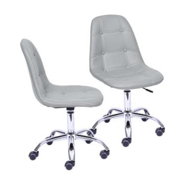 Imagem de Kit 2 Cadeiras Escritório Eames Botonê com Rodízio Dkr - OR Design