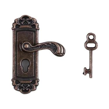 Imagem de Conjunto De Chaves E Fechaduras Em Miniatura De Latão Para Portas, Esc
