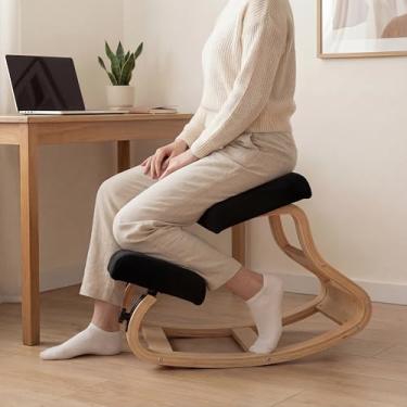 Imagem de NYPOT Cadeira ergonômica de joelhos com assentos ajustáveis – Cadeira de joelho para correção de postura e banco de balanço para mesa – alívio de dor nas costas e suporte para casa e escritório