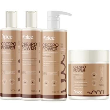 Imagem de Kit Apse Crespo Power Co Wash + Condicionador + Gelatina + Creme De Pentear Grande Cabelo Vegano