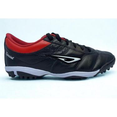 Imagem de Chuteira Society em Couro Diavolo Special II Preto/Vermelho-Masculino