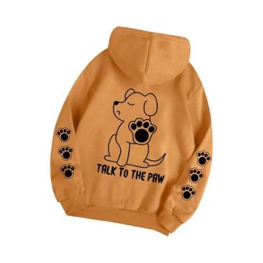 Imagem de Moletom Feminino Quente De Lã Com Estampa Divertida De Cachorro, Blusa