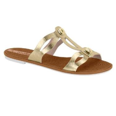 Imagem de Sandalia moleca rasteira ref 5297.480.30838 feminino, 36, Dourado