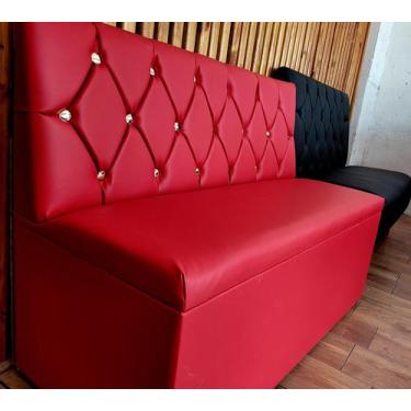 Imagem de Poltrona booth restaurante 1,20cm vermelho - O REI DAS POLTRONAS