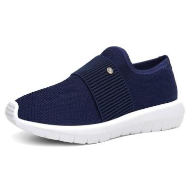 Imagem de Tenis Meia Feminino Calce Facil Slip On Smash Leve Macio Confortavel C