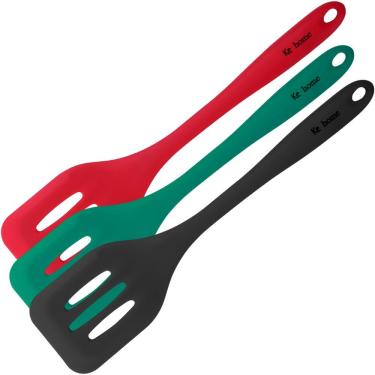 Imagem de Espátula Vazada em Silicone Collorfull 6041 para Mexer e Servir Alimentos com Design Va...