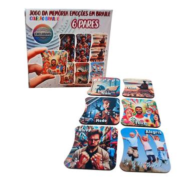Imagem de Jogo da Memória em Braille Minhas Emoções Inclusivo 6 pares