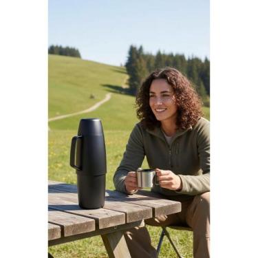 Imagem de 2x Garrafa Térmica 1L Preta: Bebidas Quentes/Frias Horas - Congratulat